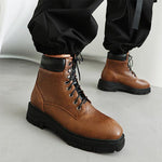 MEN'S RETRO ROUND TOE LACE UP BOOTS 81830142YL