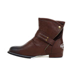 MEN'S RETRO ZIPPER LEATHER BOOTS 00992662YL