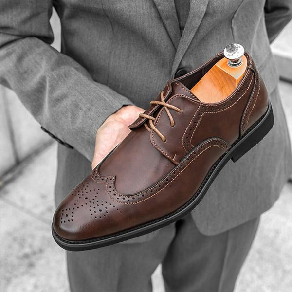 MEN'S BUSINESS ELEGANT CARVED LACE-UP DRESS SHOES 14193615S