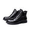 MEN'S RETRO IMITATION CROCODILE LEATHER LACE UP BOOTS 70654592YL