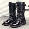 MEN'S ROUND TOE MOTORCYCLE METAL STYLE TIED BOOTS 56763646YL