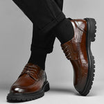 MEN'S STYLISH CASUAL LACE-UP GROOM SHOES 85351546S