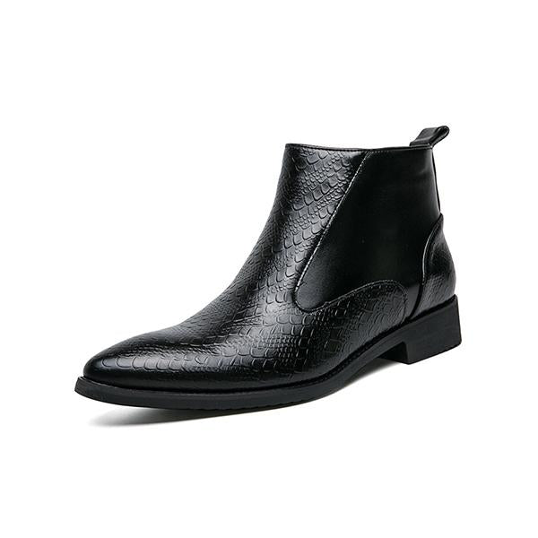 MEN'S SIDE ZIPPER STYLISH POINTED TOE CHELSEA BOOTS 83601225S