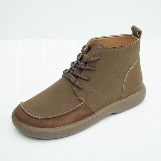 MEN'S RETRO SOFT-SOLED CASUAL LACE-UP BOOTS 71632708S