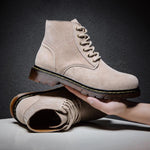 MEN'S RETRO RUBBER SOLE WEAR-RESISTANT LACE-UP BOOTS 70436186S