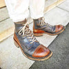 MEN'S COLOR BLOCKED CASUAL LACE UP BOOTS 84161824YL