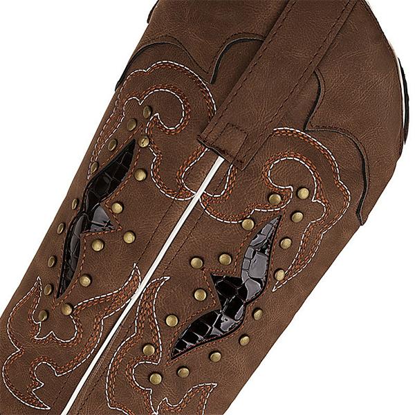 MEN'S MID LENGTH RETRO EMBROIDERED COWBOY BOOTS 75035467YL