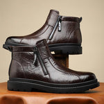 MEN'S ROUND TOE SIDE ZIPPER ANKLE BOOTS 75563300YL