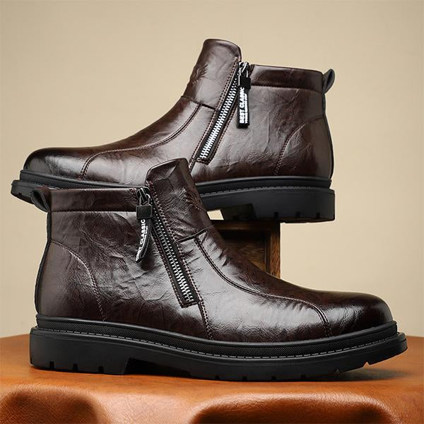 MEN'S ROUND TOE SIDE ZIPPER ANKLE BOOTS 75563300YL