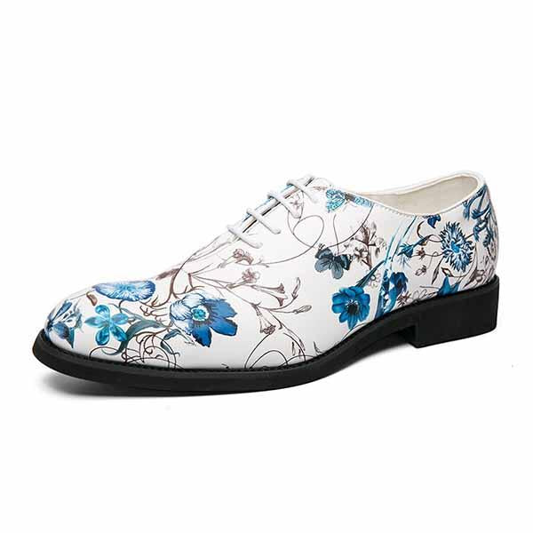 MEN'S LACE UP BUSINESS CASUAL PRINTED LEATHER SHOES 80146178YL