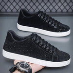 MEN'S STYLISH RHINESTONE LACE-UP CASUAL SHOES 27605133S