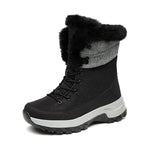 MEN WATERPROOF  FAUX FUR INSULATED WARM LINED NON SLIP HIKING BOOTS 09684620YL