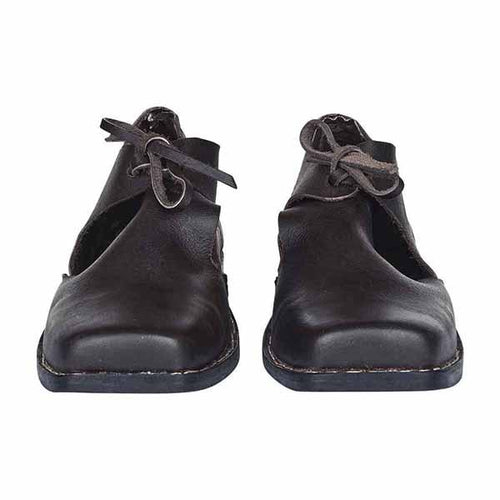 MEN'S RETRO SQUARE TOE THICK HEEL LACE UP LEATHER SHOES 85836040YL