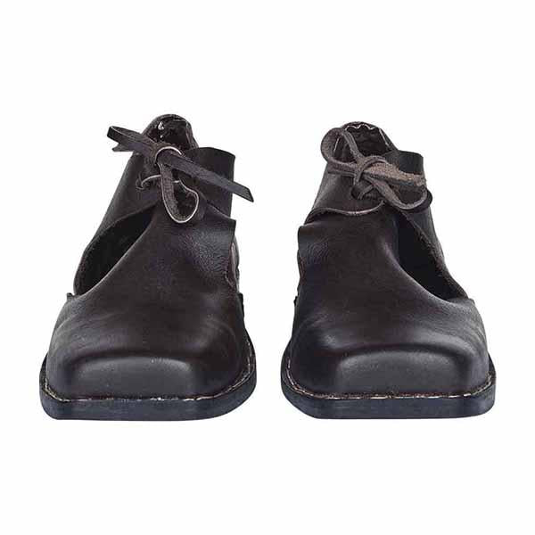 MEN'S RETRO SQUARE TOE THICK HEEL LACE UP LEATHER SHOES 85836040YL