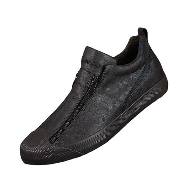 MEN'S CASUAL ZIPPERED LEATHER SHOES 19326664YL