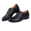 MEN'S CROCODILE PATTERNED BLOCK LEATHER SHOES 31185066YL