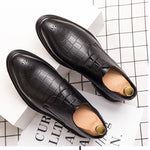 MEN'S PLAID RETRO LEATHER WEDDING SHOES 77909240YL