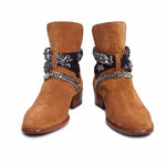 MEN'S RETRO METAL CHAIN ANKLE BOOTS 17751671YL