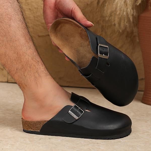 MEN'S RETRO BUCKLE CASUAL HALF SLIPPERS 59956671S