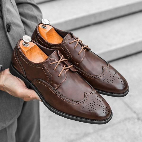 MEN'S BUSINESS ELEGANT CARVED LACE-UP DRESS SHOES 14193615S