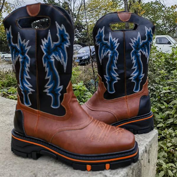 MEN'S CONTRASTING RETRO COWBOY BOOTS 22132562YL