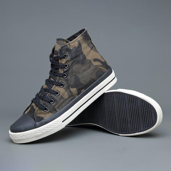 MEN'S CLASSIC LACE-UP RETRO CAMOUFLAGE CANVAS SHOES 61198095S