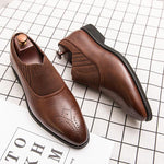 MEN'S BROGUE CARVED BUSINESS CASUAL DRESS SHOES 68964254S