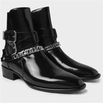 MEN'S RETRO METAL CHAIN ANKLE BOOTS 17751671YL