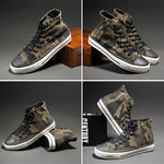 MEN'S CLASSIC LACE-UP RETRO CAMOUFLAGE CANVAS SHOES 61198095S