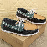 MEN'S CASUAL LACE-UP CONTRAST COLOR BOAT SHOES 65161175S