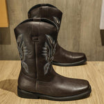 MEN'S MINIMALIST RETRO EMBROIDERED KNIGHT BOOTS 57587861YL