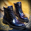 MEN'S COLORFUL SNAKE-EFFECT LACE-UP BOOTS 29131860S