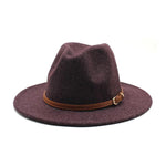 ELEGANT BELT BUCKLE FLAT BRIM WIDE BRIM JAZZ HAT 22503508S