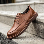 MEN'S RETRO LACE-UP WORK STYLE LEATHER SHOES 72208206S