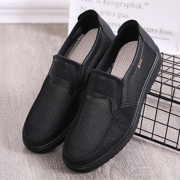 MEN'S FABRIC PERFORATED BREATHABLE ROUND TOE CASUAL SHOES 53120958YL