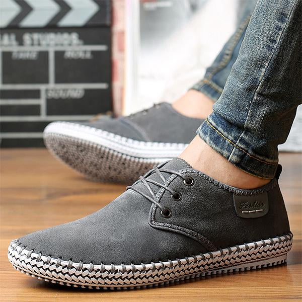 MEN'S SUEDE HAND-STITCHED LACE-UP CASUAL SHOES 53117509S