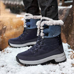 MEN WATERPROOF  FAUX FUR INSULATED WARM LINED NON SLIP HIKING BOOTS 09684620YL