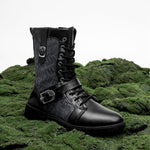 MEN'S STYLISH BELT BUCKLE CASUAL LACE-UP BOOTS 39993332S