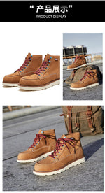 MEN'S RETRO THICK-SOLED WORKER STYLE BOOTS 96620140S