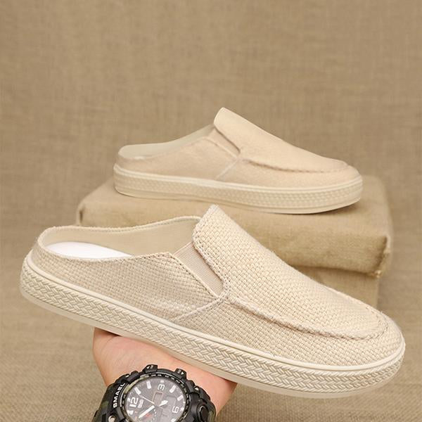 MEN'S CASUAL SLIP-ON CANVAS HALF SLIPPERS 35107813S