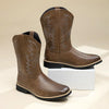 MEN'S CASUAL EMBROIDERED SQUARE TOE RIDER BOOTS 04487863S