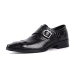 MEN'S CROCODILE PATTERN BUCKLE DRESS SHOES 34560961S