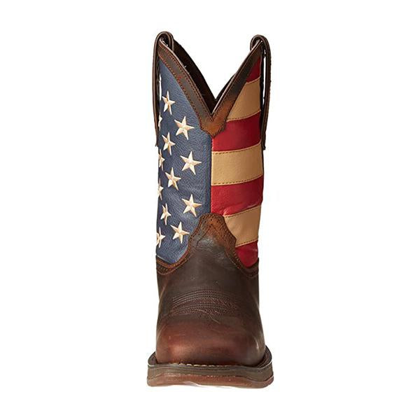 MEN'S RETRO STAR AND STRIPE PATCHWORK WESTERN BOOTS 56800054S