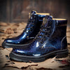 MEN'S COLORFUL SNAKE-EFFECT LACE-UP BOOTS 29131860S