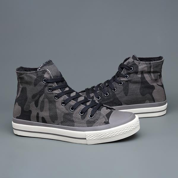 MEN'S CLASSIC LACE-UP RETRO CAMOUFLAGE CANVAS SHOES 61198095S