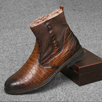 MEN'S RETRO STONE PATTERN WARM COTTON BOOTS 99545698S