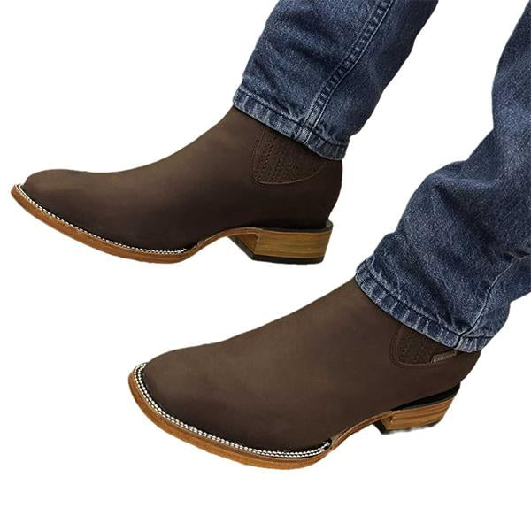 MEN'S RETRO SQUARE HEAD CHELSEA SHORT BOOTS 13987668YL