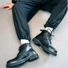 MEN'S STYLISH BLACK LACE UP CASUAL BOOTS 81736356YL