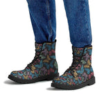 MEN'S CASUAL EASTER SKULL PATTERN LACE-UP BOOTS 60866985S