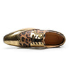 MEN'S CHRISTMAS LEOPARD PRINT LACE UP LEATHER SHOES 99317489YL